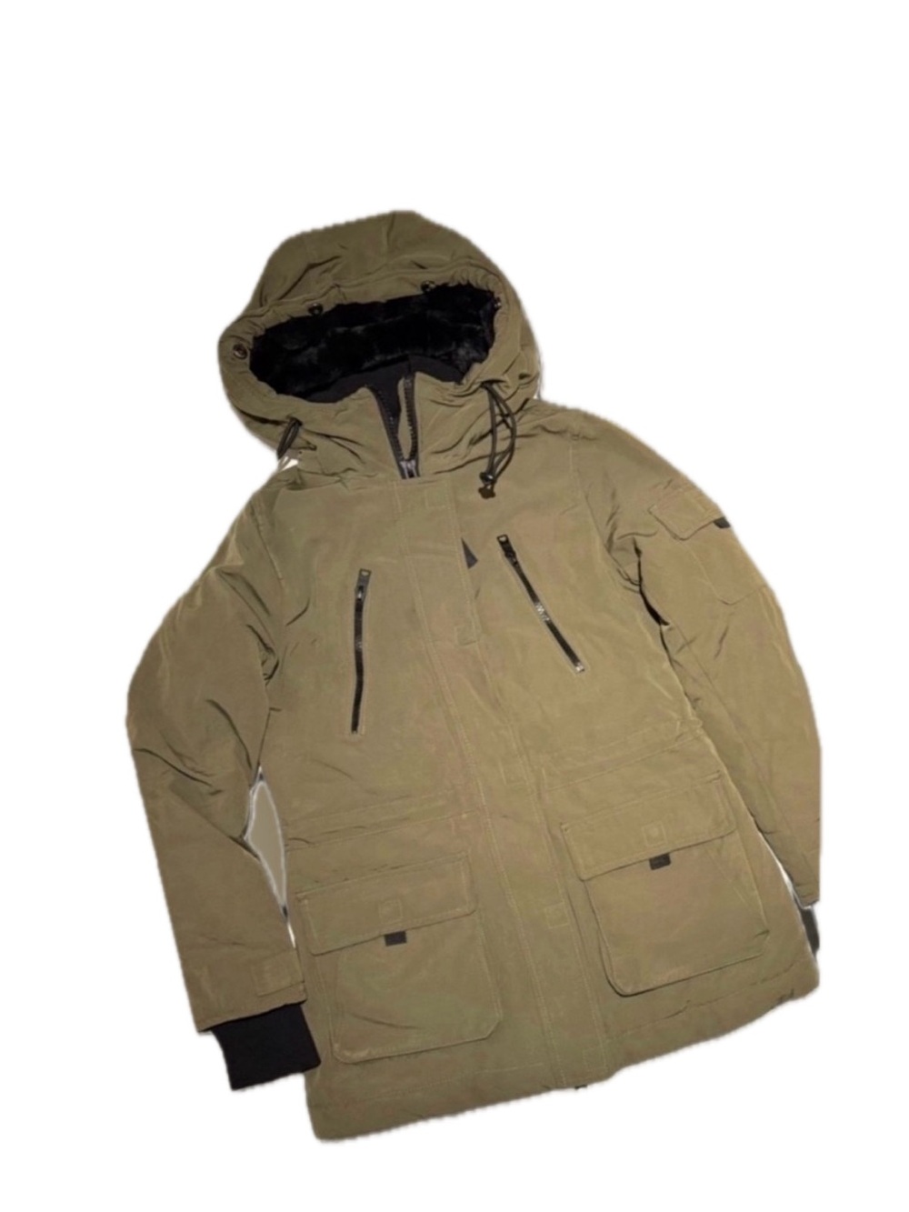 Garage Olive Green Winter Parka Jacket Puffer Hooded Coat XS